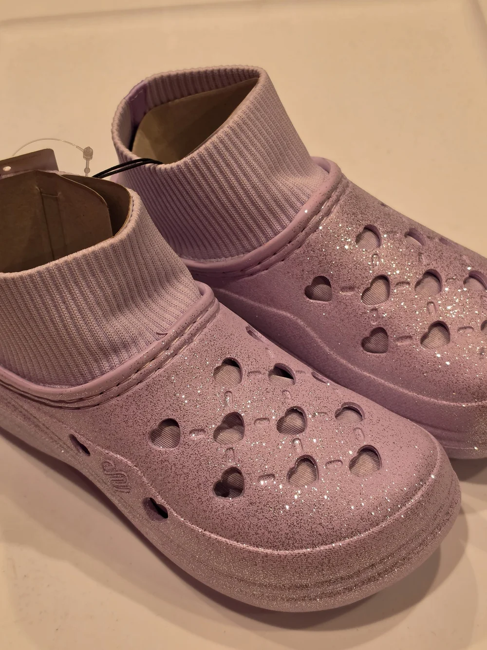 Justice Lavender Slip-On Clog with Knit Collar